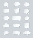 Collection of realistic paper speech bubble vector illustration. Royalty Free Stock Photo