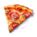 collection of realistic slice of pizza isolated on transparent background on png file.