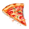 collection of realistic slice of pizza isolated on transparent background on png file.