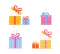 Collection realistic square gift box presents Royalty Free Stock Photo