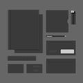 Collection realistic stylish business accessories black template place for text vector illustration