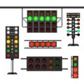 Collection realistic traffic lights for racing vector race street light sport car challenge