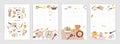 Collection of recipe card or sheet templates for making notes about meal preparation and cooking ingredients. Empty Royalty Free Stock Photo