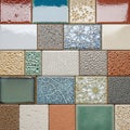 Collection of rectangular tiles arranged in a grid, showcasing Royalty Free Stock Photo