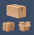 Collection recycle brown box packaging Royalty Free Stock Photo
