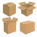 Collection recycle brown box packaging. Royalty Free Stock Photo