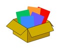 Collection recycle brown box packaging. vector Royalty Free Stock Photo