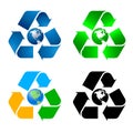 Collection of recycle symbols Royalty Free Stock Photo