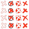 Collection of red crosses