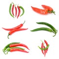 Collection of red and green peperoni Royalty Free Stock Photo