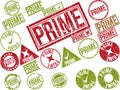 Collection of 22 red grunge rubber stamps with text Royalty Free Stock Photo