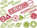 Collection of 22 red grunge rubber stamps with text Royalty Free Stock Photo