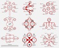 Collection red infographics. Design elements. Infographics for business presentations or information banner. Royalty Free Stock Photo