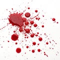 Red ink splatters isolated on white background Royalty Free Stock Photo