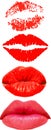 Collection of red lips print