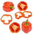 Collection of red paprika Royalty Free Stock Photo