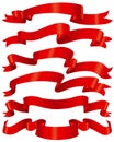 Collection of red ribbons Royalty Free Stock Photo