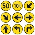Collection of Regulatory Road Signs Used in Botswana Royalty Free Stock Photo