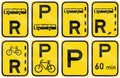 Collection of Regulatory Road Signs Used in Botswana Royalty Free Stock Photo