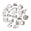 Collection of restaurant icons. Vector illustration decorative background design Royalty Free Stock Photo