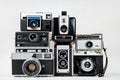 Retro camera collection stack
