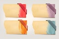 Collection of retro cardboard paper banners Royalty Free Stock Photo