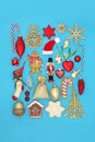 Collection of Retro Christmas Decorations and Symbols Royalty Free Stock Photo