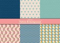 Collection of Retro different vector seamless patterns tiling Royalty Free Stock Photo