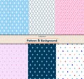 Collection of Retro different vector seamless patterns tiling Royalty Free Stock Photo