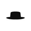 Collection of retro hats silhouette. Top hat isolated on white. Vector illustration