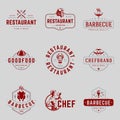 Collection retro logo gourmet cuisine restaurant cafe eatery food shop with place for text vector