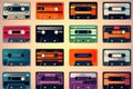 Collection of Retro music audio cassette tape Royalty Free Stock Photo