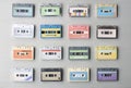 Collection of Retro Music Audio Cassette Tape 80s Royalty Free Stock Photo