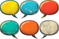 Collection of retro pop art comic speech bubbles on white background in stylish design Royalty Free Stock Photo