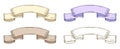 Collection retro ribbon various colors. Set vintage tape banner different color Royalty Free Stock Photo