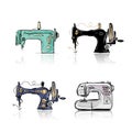 Collection of retro sewing machine, sketch for