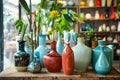 Collection of Retro, Vintage, and Modern Vases, Pots, and Furniture Cutouts. Concept Photography