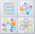 Collection of rhombus template for infographic. Business concept. Eps 10.