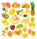 Collection of ripe fruits images Royalty Free Stock Photo