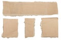 Collection of ripped brown pieces of cardboard