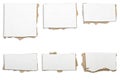 Collection of ripped white pieces of cardboard, shadows