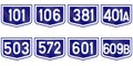 Collection of Road markers for County roads in Romania