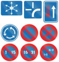 Collection of Road Signs Used in Belgium Royalty Free Stock Photo