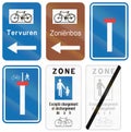 Collection of Road Signs Used in Belgium Royalty Free Stock Photo