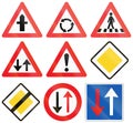 Collection of Road Signs Used in Denmark Royalty Free Stock Photo