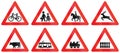 Collection of Road Signs Used in Denmark Royalty Free Stock Photo