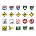 collection of road signs. Vector illustration decorative design Royalty Free Stock Photo