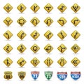 collection of road signs. Vector illustration decorative design Royalty Free Stock Photo