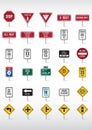 collection of road signs. Vector illustration decorative design Royalty Free Stock Photo