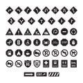 collection of road signs. Vector illustration decorative design Royalty Free Stock Photo